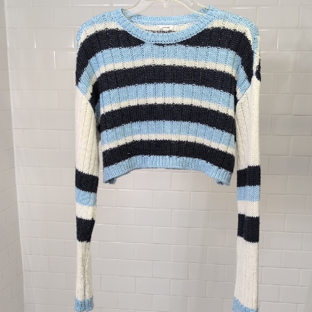 Striped Blue and White Women's Sweater